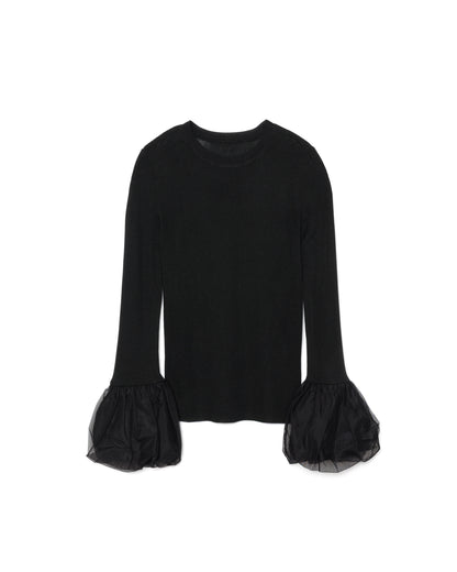 Balloon Sleeve Tops [603365] black