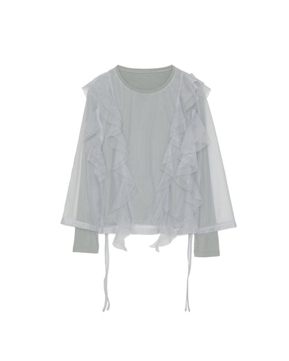 【SALE/50%0ff】Tulle Tops [603344] grey