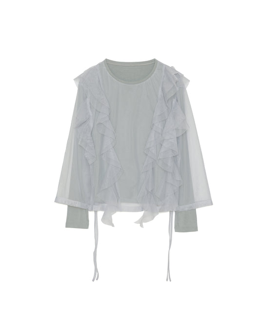 【SALE/50%0ff】Tulle Tops [603344] grey