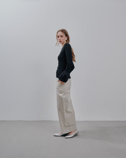 Balloon Sleeve Tops [603365] black