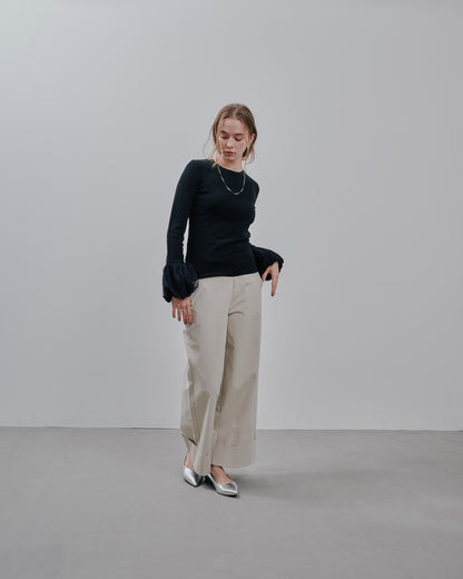 Balloon Sleeve Tops [603365] black