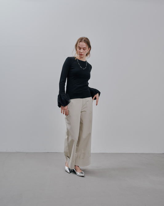 Balloon Sleeve Tops [603365] black