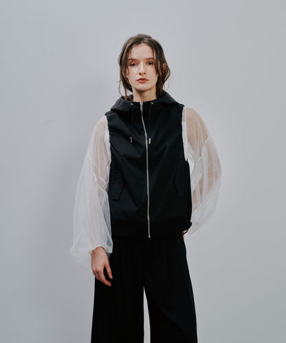 【Summer SALE!!】Hoodie Vest [603361] black(99)