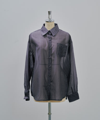 【SALE/50%0ff】Stripe Shirt [603370] charcoal