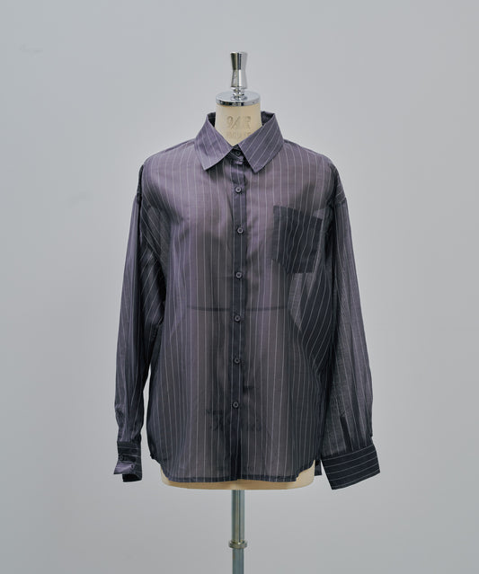 【SALE/50%0ff】Stripe Shirt [603370] charcoal