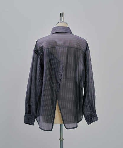 【SALE/50%0ff】Stripe Shirt [603370] charcoal