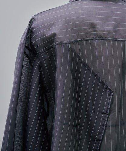 【SALE/50%0ff】Stripe Shirt [603370] charcoal
