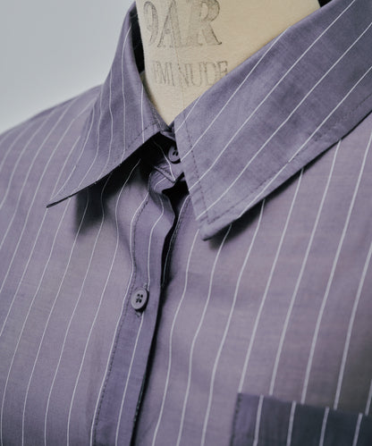 【SALE/50%0ff】Stripe Shirt [603370] charcoal