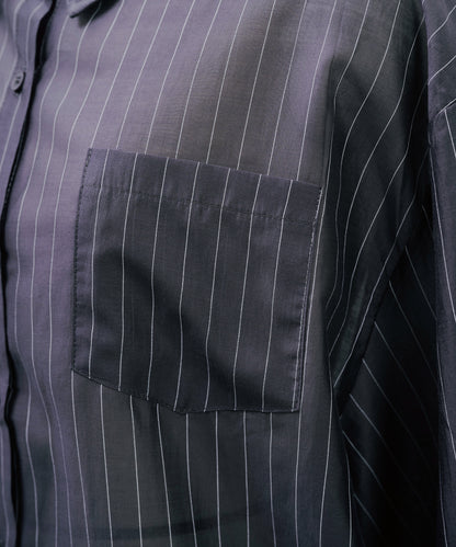 【SALE/50%0ff】Stripe Shirt [603370] charcoal