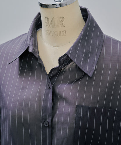 【SALE/50%0ff】Stripe Shirt [603370] charcoal