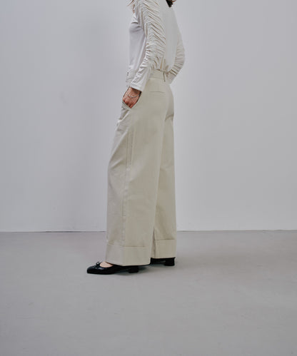Chino Wide Pants [603385] ivory