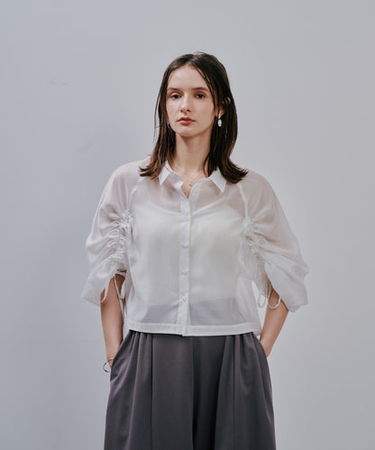 【SALE/50%0ff】Sheer Shirt [603353] off(01)