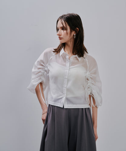 【SALE/50%0ff】Sheer Shirt [603353] off(01)