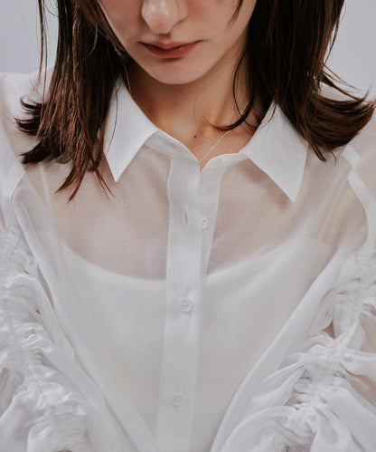 【SALE/50%0ff】Sheer Shirt [603353] off(01)