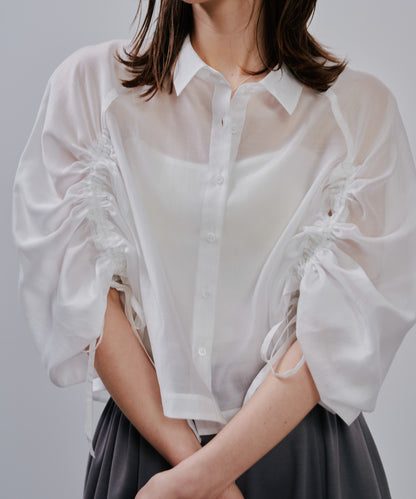 【SALE/50%0ff】Sheer Shirt [603353] off(01)