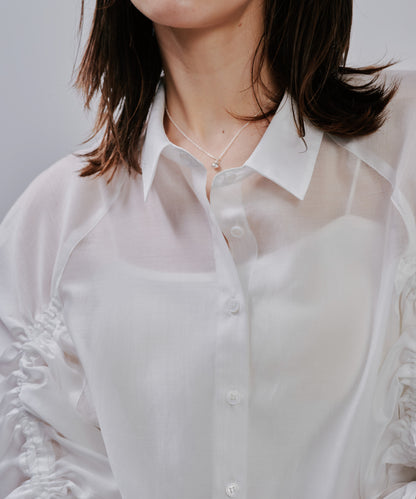 【SALE/50%0ff】Sheer Shirt [603353] off(01)