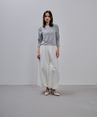 【SALE/50%0ff】Gather Sleeve Tops [603343] grey