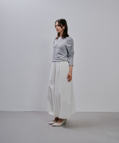 【SALE/50%0ff】Gather Sleeve Tops [603343] grey
