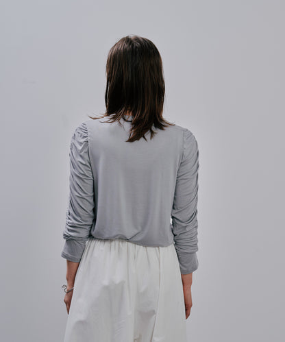 【SALE/50%0ff】Gather Sleeve Tops [603343] grey