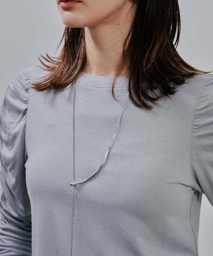 【SALE/50%0ff】Gather Sleeve Tops [603343] grey