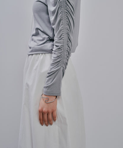 【SALE/50%0ff】Gather Sleeve Tops [603343] grey