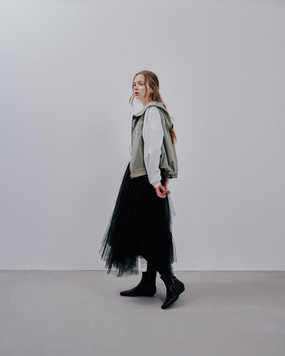 【SALE/50%0ff】Hoodie Vest [603361] light khaki