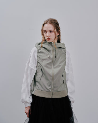 【SALE/50%0ff】Hoodie Vest [603361] light khaki