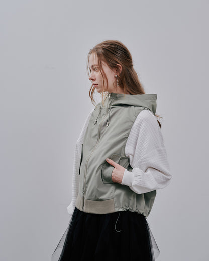 【SALE/50%0ff】Hoodie Vest [603361] light khaki