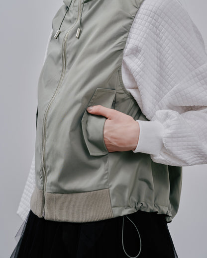 【SALE/50%0ff】Hoodie Vest [603361] light khaki