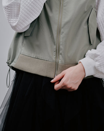 【SALE/50%0ff】Hoodie Vest [603361] light khaki