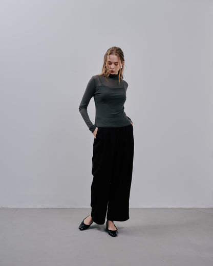 Sheer Tops [603369] khaki