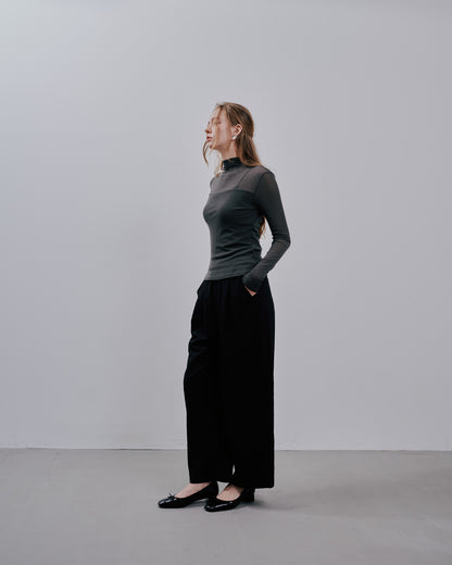 Sheer Tops [603369] khaki