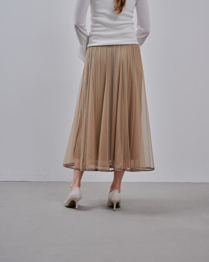 Tulle Skirt [603380] mocha beige
