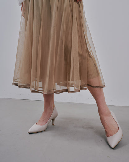 Tulle Skirt [603380] mocha beige