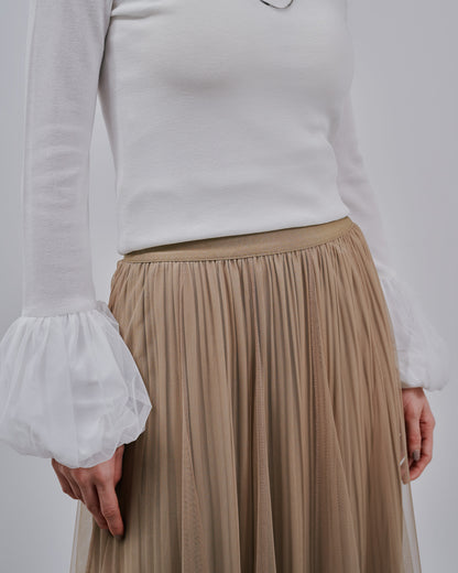 Tulle Skirt [603380] mocha beige