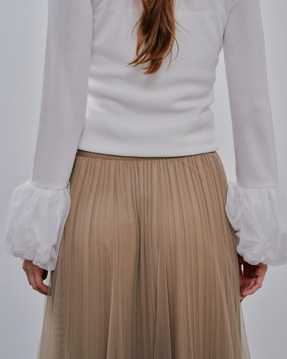 Tulle Skirt [603380] mocha beige