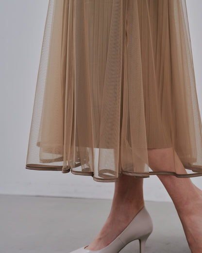 Tulle Skirt [603380] mocha beige