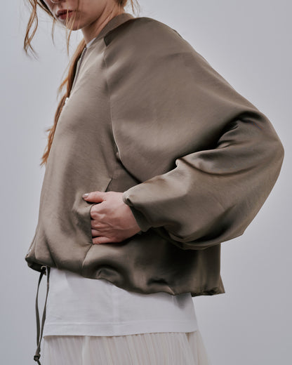 Zip Blouson [603342] mocha beige