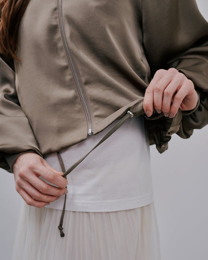 Zip Blouson [603342] mocha beige