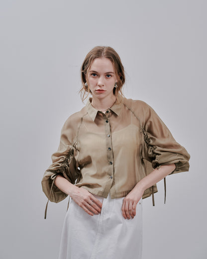 【SALE/50%0ff】Sheer Shirt [603353] beige