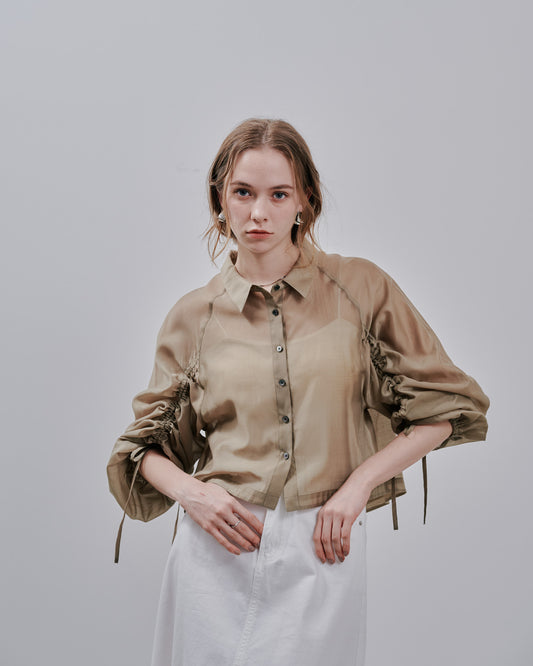 【SALE/50%0ff】Sheer Shirt [603353] beige