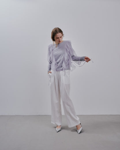 【SALE/50%0ff】Tulle Tops [603344] grey