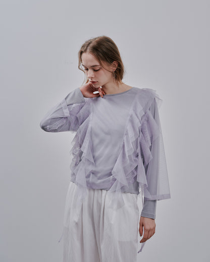 【SALE/50%0ff】Tulle Tops [603344] grey