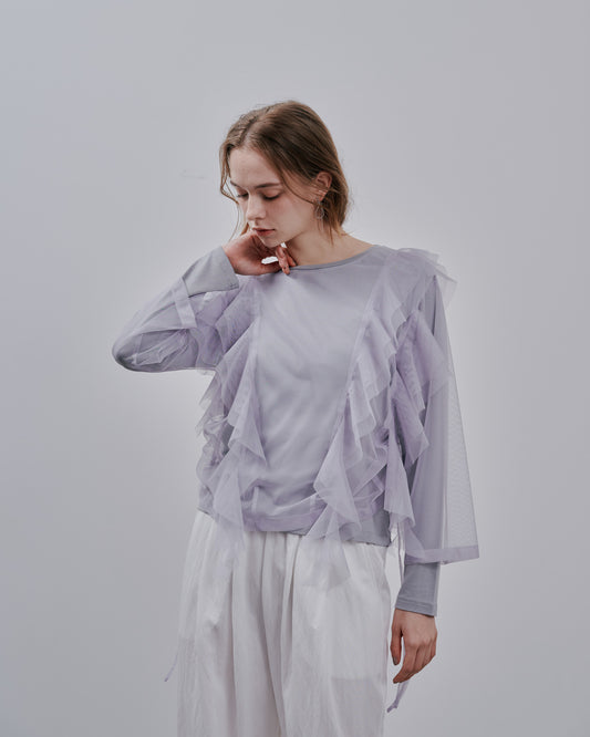 【SALE/50%0ff】Tulle Tops [603344] grey