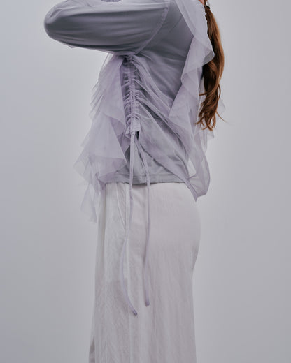 【SALE/50%0ff】Tulle Tops [603344] grey