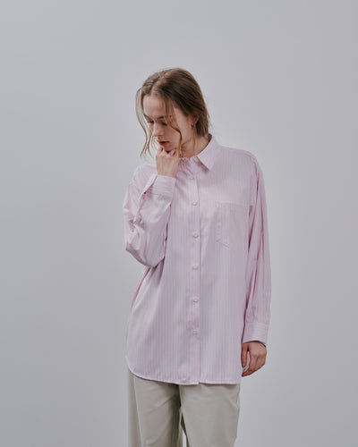 Stripe Tiered shirt [603375] pink