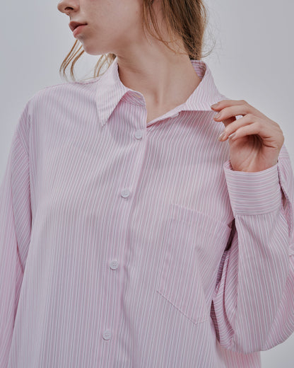 【SALE/50%0ff】Stripe shirt [603375] pink