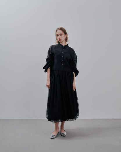 【Summer SALE!!】Sheer Shirt [603353] black(99)