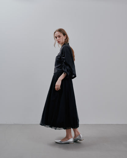 【Summer SALE!!】Sheer Shirt [603353] black(99)