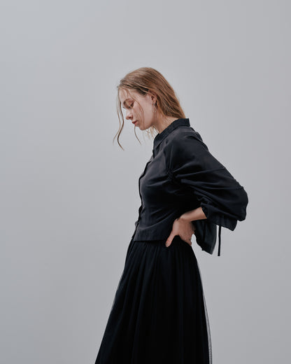 【Summer SALE!!】Sheer Shirt [603353] black(99)